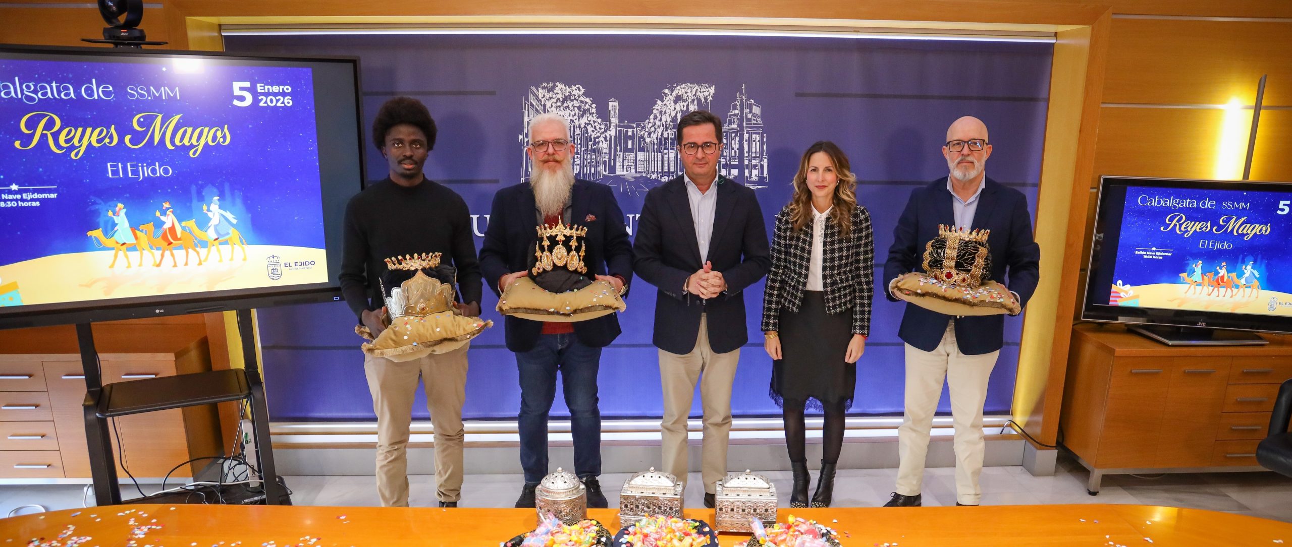 José Lázaro, Javier Moya ‘Romero’ y Neto se convertirán este año en los emisarios de Melchor, Gaspar y Baltasar para la Cabalgata de Reyes llevando la magia y la ilusión a todos los ejidenses