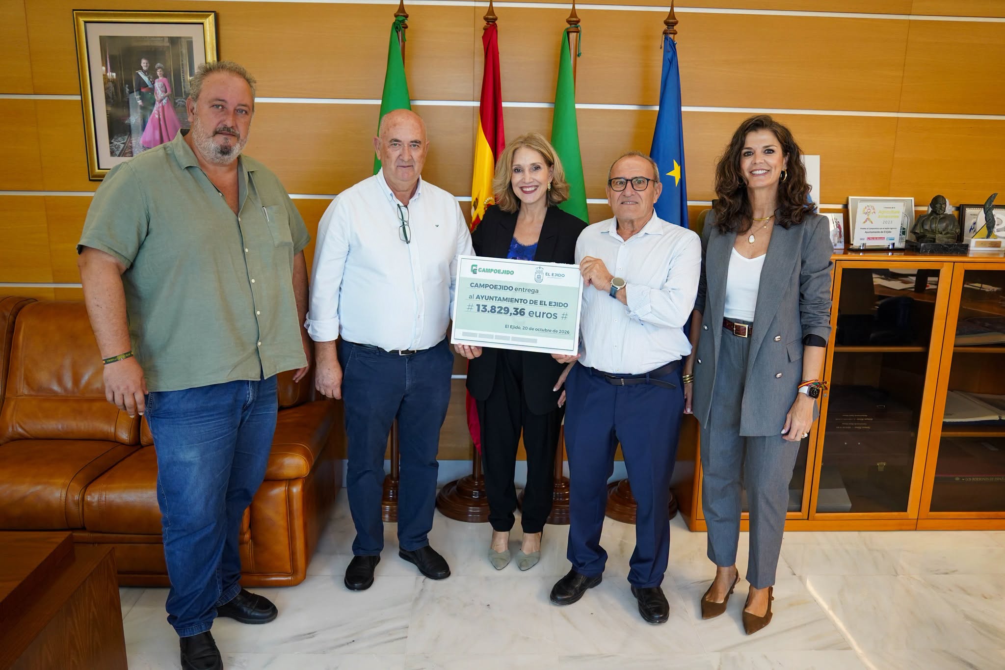 Campoejido dona 13.829 euros al Ayuntamiento de El Ejido para apoyar las políticas de Igualdad de género